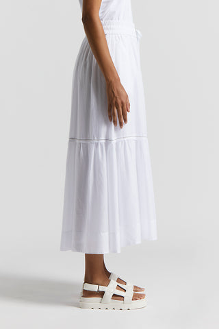 Semi-transparent long skirt in pure cotton voile