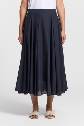 Pure cotton voile midi skirt