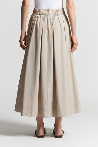 Long skirt in lightweight technical parachute cotton