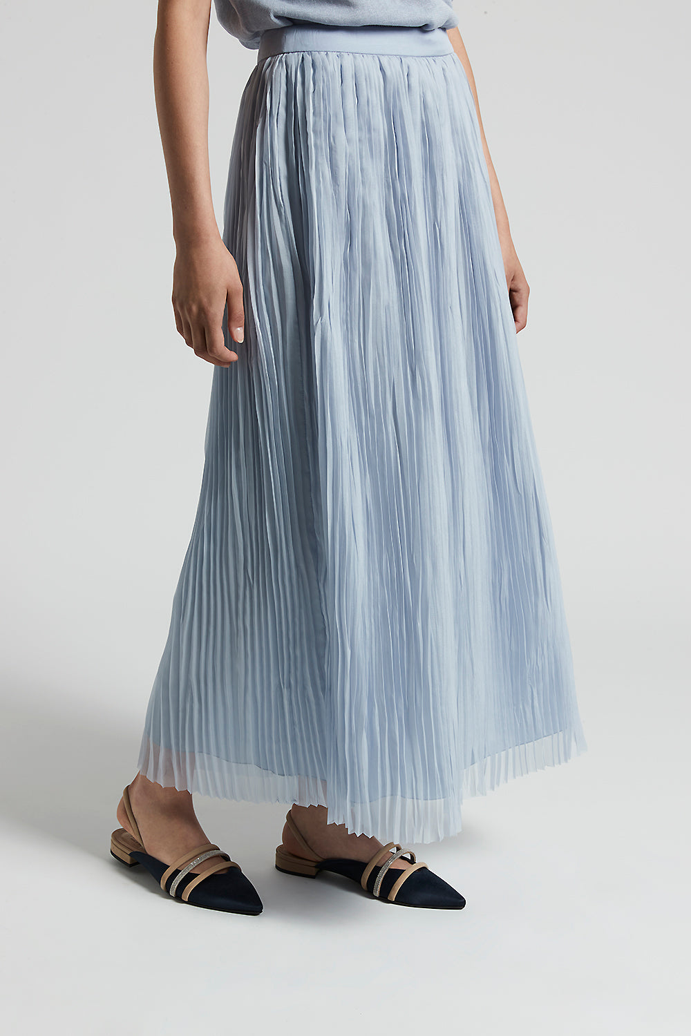 Crushed pleated chiffon midi skirt | Peserico US Crushed pleated chiffon midi skirt | Peserico US