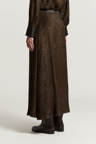 Long viscose fil coupé skirt