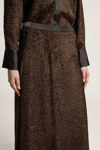 Long viscose fil coupé skirt