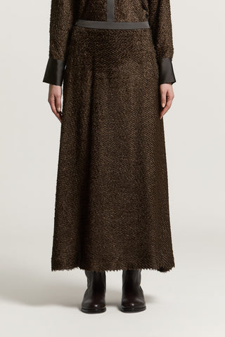 Long viscose fil coupé skirt