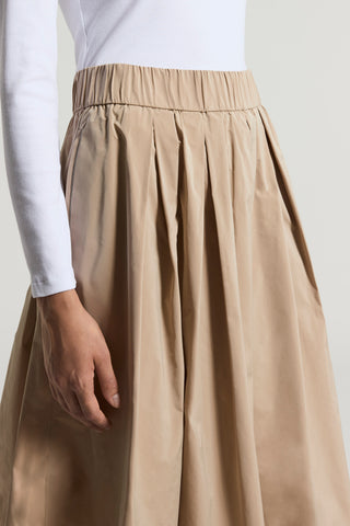 Long technical taffeta skirt