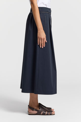 Combed cotton gabardine skirt