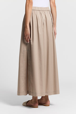 Long sail-hand cotton skirt