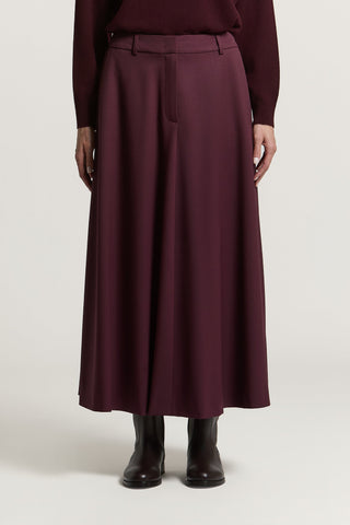 Long skirt in wool gabardine