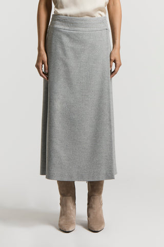 Viscose wool flannel skirt