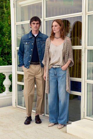 Lurex, cotton and linen-blend sweater