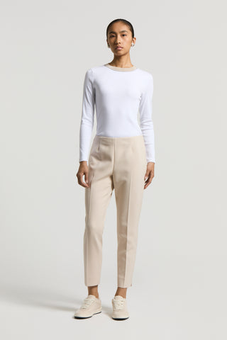 Double technical fabric cigarette trousers