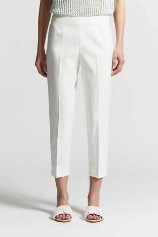 Cotton and viscose canvas cigarette trousers