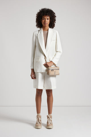 Single-breasted blazer in pure linen gabardine