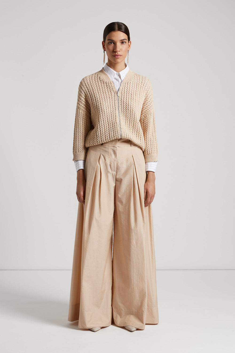 パーティードレス PESERICO Cotton-blend dress with light stitch Twisted cotton-blend poplin dress | Peserico US