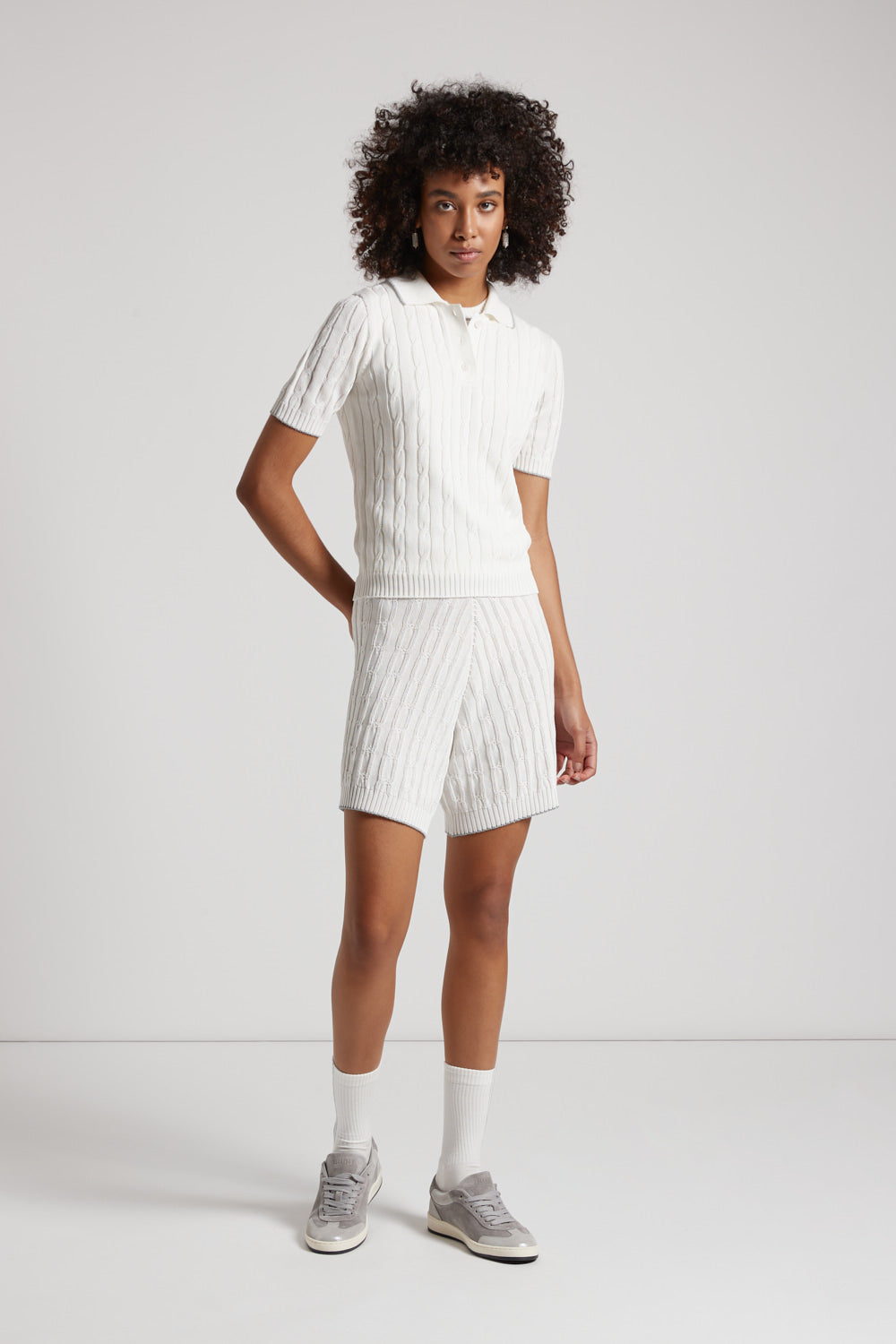 Cotton crepe tricot polo shirt | Peserico US