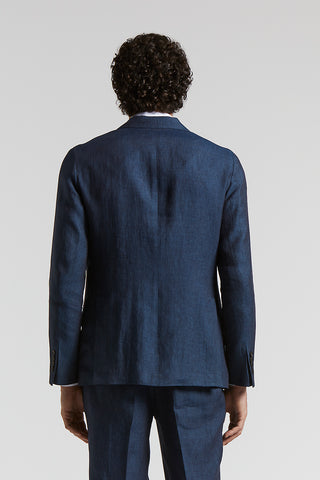 Single-breasted blazer in pure linen