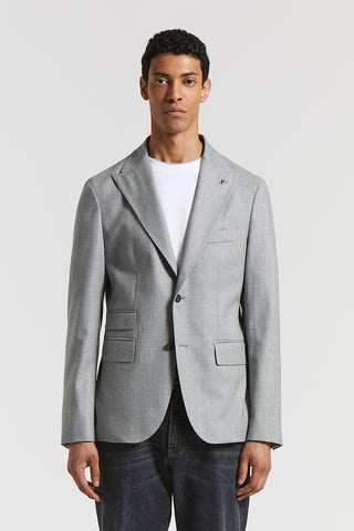 Single-breasted wool flannel blazer