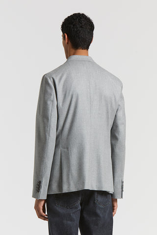Single-breasted wool flannel blazer