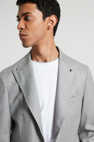 Single-breasted wool flannel blazer