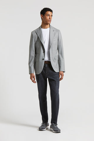 Single-breasted wool flannel blazer