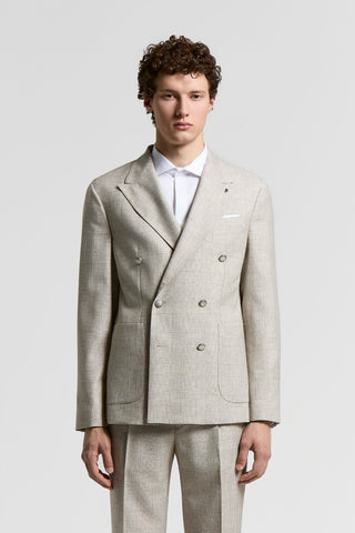 Double-breasted blazer in lightweight structured wool