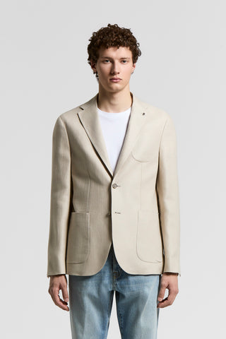Single-breasted blazer in pure linen gabardine