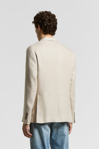 Single-breasted blazer in pure linen gabardine