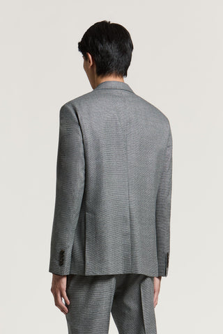 Single-breasted pure wool flannel jacket
