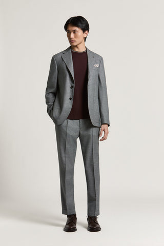 Single-breasted pure wool flannel jacket
