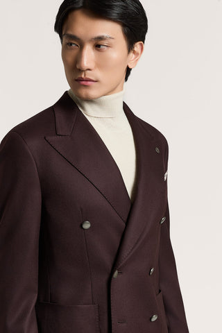 Pure wool gabardine double-breasted jacket