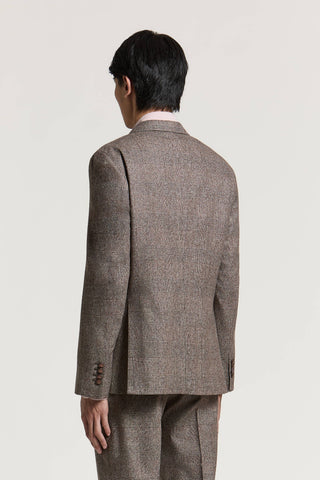 Double-breasted wool and cashmere flannel jacket