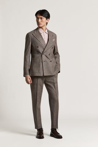 Double-breasted wool and cashmere flannel jacket