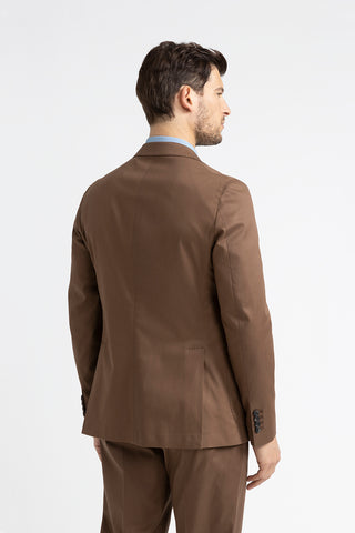 Cotton, tencel and wool single-breasted blazer