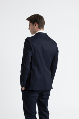 Cotton, tencel and wool single-breasted blazer