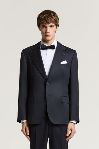 Single-breasted wool gabardine jacket