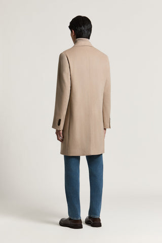 Double-breasted wool and cashmere cloth coat