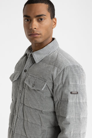 Goose down and corduroy shirt