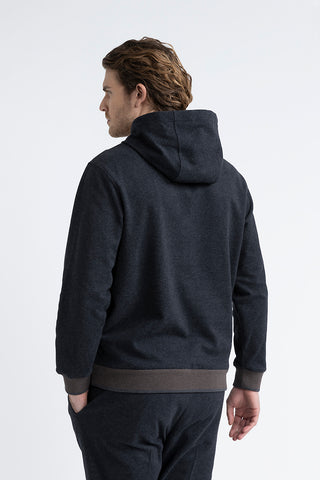 Cotton blend sweatshirt with tricot trim