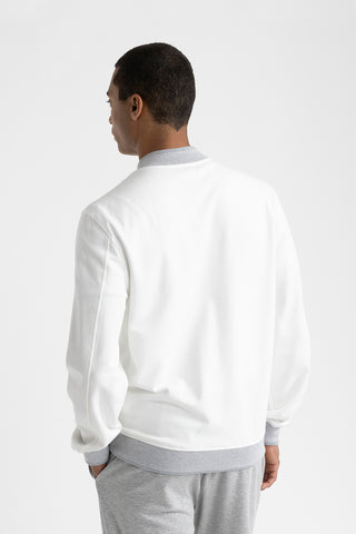 Cotton blend bomber sweatshirt