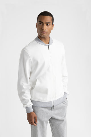 Cotton blend bomber sweatshirt