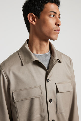 Wool flannel overshirt