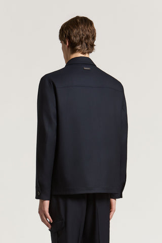 Pure wool gabardine overshirt