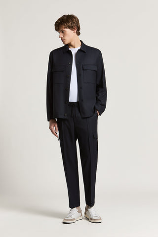 Pure wool gabardine overshirt