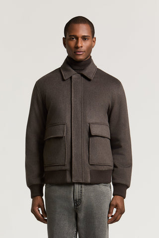 Wool and cashmere-blend cloth bomber jacket 1 / 3