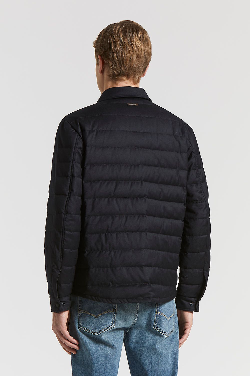 Padded Loro Piana flannel jacket-shirt | Peserico US