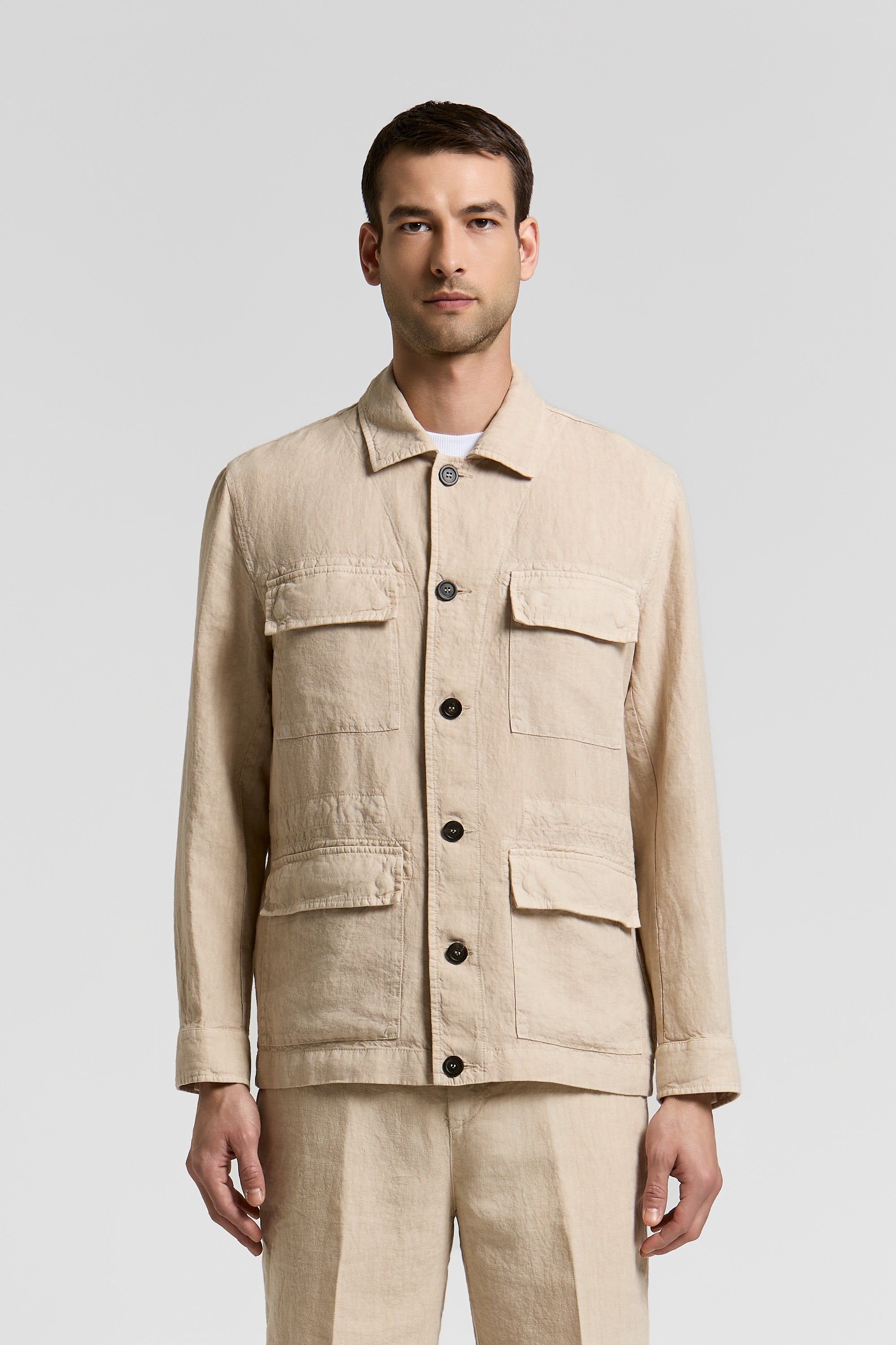 Pure linen Saharan jacket | Peserico US