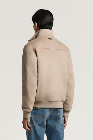 Down and wool and cashmere cloth bomber jacket