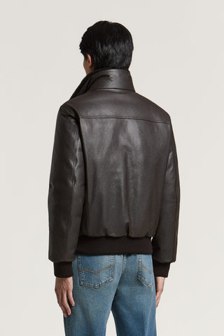 Genuine nappa leather bomber jacket