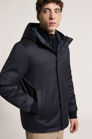 Down and pure wool jacket