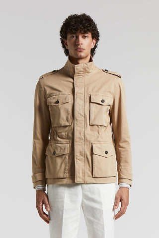 Field jacket in comfort cotton gabardine