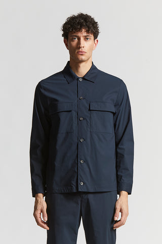 Stretch cotton lightweight canvas overshirt